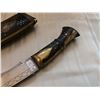 Image 2 : Knife, ghurka-like 11”blade in sheath, horn handle (sheath damaged)