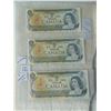 Image 1 : 778 3 CONSECUTIVE UNCIRCULATED 1 DOLLAR BILLS PREFIX AYY