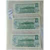 Image 2 : 778 3 CONSECUTIVE UNCIRCULATED 1 DOLLAR BILLS PREFIX AYY