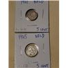 Image 1 : 1941 & 1945 Newfoundland silver 5 cent coins