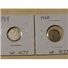 Image 1 : 1919 & 1920 Silver 5 cent coins