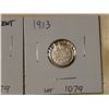 Image 3 : 1913 & 1914 Silver 5 cent coins
