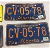 Image 3 : 4 Alberta license plates
