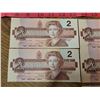 Image 3 : 7 1986 2 dollar bills sequential numbers - uncirculated (see next lot)