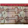 Image 4 : 7 1986 2 dollar bills sequential numbers - uncirculated (see next lot)