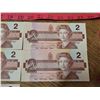 Image 5 : 7 1986 2 dollar bills sequential numbers - uncirculated (see next lot)