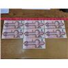 Image 1 : 7 1986 2 dollar bills(sequential numbers, uncirculated)
