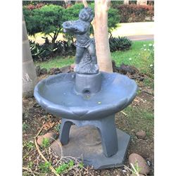 Old World Cement Cupid Fountain  32"x32"x49"