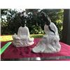 Image 2 : Porcelain Geisha Figurines, Genuine 24 KT Gold Accents,  8''x4''x10.5''