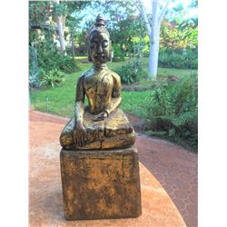 Indoor Buddha Statue, Rustic Antique Look 7.5'' x 5''x 19.5''