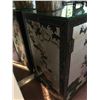Image 2 : Asian Antique Black Lacquer Cabinet Handpainted w/ Silver Leaf Accents 36'' x 18'' x 31''