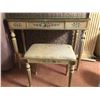 Image 1 : Writing Desk w/ Hand-Painted Flowers & Gold Accents 40'' x 15'' x 30'' (Chair 19'' x 18'' x 12'')