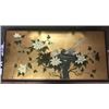 Image 8 : RARE Mid-Century Black Lacquer Asian Dresser w/ Hand-Painted Accents & Genuine Gold Leaf 40'' x 20''