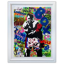 Nastya Rovenskaya- Original Mixed Media on Paper "Muhammad Ali"