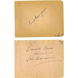 John and Lionel Barrymore Autographs.