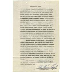 William "Hoppy" Boyd Signed Contract.