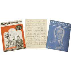 Bing Crosby, Bob Hope, and Dorothy Lamour Signed Sheet