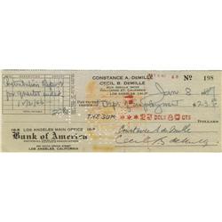 Cecil B. DeMille Signed Check and Picture.