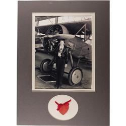 Amelia Earhart Autographed Heart with Photo.