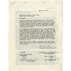 Cary Grant Loan-Out Agreement.