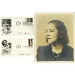 Helen Hayes Signed Photo and Envelopes.