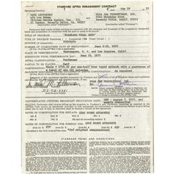 David Letterman Signed Contract. 