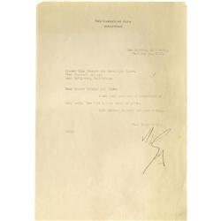 Alla Nazimova Signed Letter.