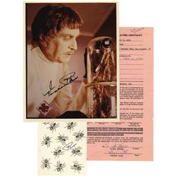 Vincent Price Autograph, Signed Photo, and Signed Contr