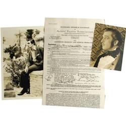 Vincent Price Signed Contract and Photos.