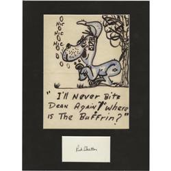 Red Skelton Hand-Drawn Sketch and Autograph.