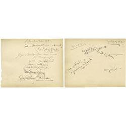 Signed Pages from Clifton Webb's Guest Book, Including