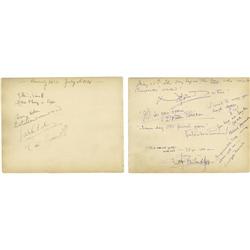 Signed Pages from Clifton Webb's Guest Book, including
