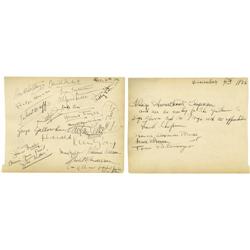 Signed Pages from Clifton Webb's Guest Book, Including
