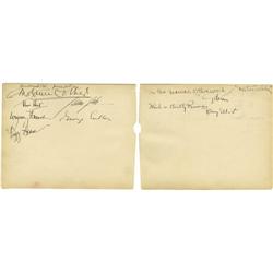 Signed Pages from Clifton Webb's Guest Book, Including