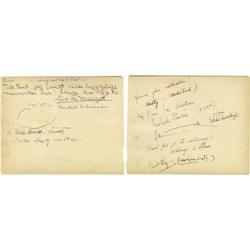 Signed Pages from Clifton Webb's Guest Book, Including