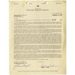 Orson Welles Signed Contract.