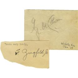 Florenz Ziegfeld Jr. and George Cohen Autographs.