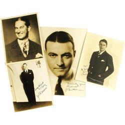 Classic Actors Signed Photos, Set of 4.