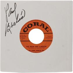 Johnny Burnette Trio Autographed 45 Group of 2 (Coral,