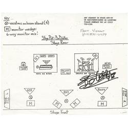 Bo Diddley Signed Stage Schematic.