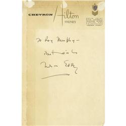 Nelson Eddy Signed Letter.