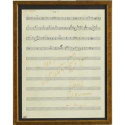 Original Music Manuscript Signed by Henry Mancini to Ka