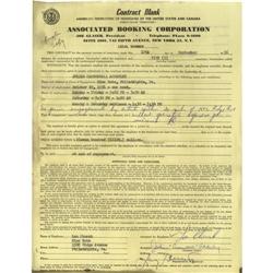 Cannonball Adderley Signed Contract.