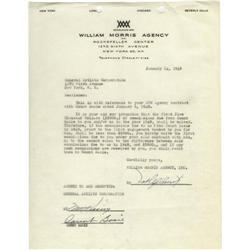 Count Basie Signed Contract.