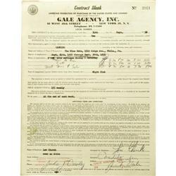 Carmen McRae & Candido Contracts with Photos.