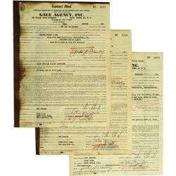 Lester Young Secretarial Signed Contracts.