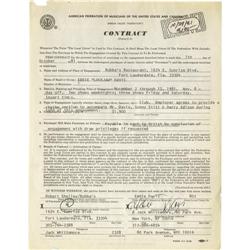 Eddie "Lockjaw" Davis Signed Contract.