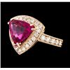 Image 1 : 3.61 ctw Tourmaline and Diamond Ring - 14KT Rose Gold