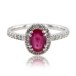 1.06 ctw Ruby and 0.38 ctw Diamond Platinum Ring (GIA CERTIFIED)