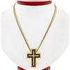 Image 3 : 18K Gold 2.04 ctw Fine Yellow Sapphire & Garnet  Slide Cross Pendant & Chain